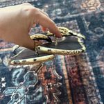 Tory Burch Metal Miller Stamped Snake Printed Leather Sandals Desert Roccia Photo 5