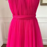 Revelry Hot Pink Tulle Formal Gown Removable Straps $200 4 Pink Photo 3
