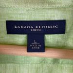 Banana Republic  100% Linen Button Front Long Sleeve Blouse Top L Photo 2