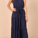 Petal and Pup  Makayla Navy Blue Halter Tiered Maxi Dress *No belt* Size XL Photo 0