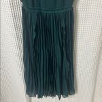 Lulus  Never A Dull Moment Emerald Green Tie-Strap Pleated Midi Dress Large NWT Photo 4