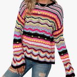 No Brand Handmade Women's Size Medium Acrylic Multicolor Crewneck Sweater Photo 0