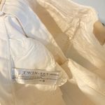 Twin Set women's size 28 mid seamed side stud embellished ripped boyfriend jeans White Photo 6