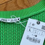 ZARA lime green scoop neck sleeveless sweater knit vest Sz L oversized Photo 4
