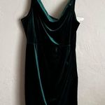 Cider  Green Velvet Faux Wrap Mini Dress Photo 2