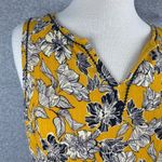 Market & Spruce Women's Size L Yellow Floral Embroidered Sleeveless Dress Photo 3