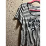 Life is Good Striped Listen To Your Heart Shirt Woman’s Size Medium-Holes Flaw Photo 1