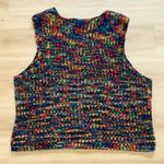 Liz Claiborne Vintage Bohemian Knit Dark Rainbow Sweater Yarn Soft Retro Vest M Photo 6