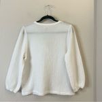 Marine layer  Jamie Banded Collar Top White Cotton Gauze Size Large Photo 7