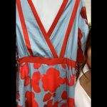 Blue and Red Floral Dress Photo 3