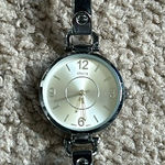 Chico's Chico’s womens vintage dainty silver/leather watch OS measurements shown Photo 0