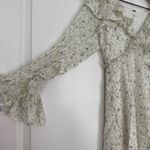 Free People  Sweetest Thing Mini Dress Bell Long Sleeve Ruffle Buttons Floral 10 Photo 4