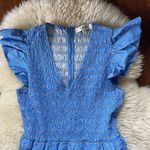 Sea New York Pascala Print Floral Smocked Tiered Midi Dress size 8 White Photo 5