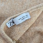 ZARA Sweater Knit Crop Top With Chain Detail In Beige Size S Photo 6