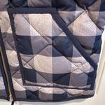 J.Crew Navy Gray Plaid Down Feather Puffer Quilted Vest Full Zip XS Photo 1