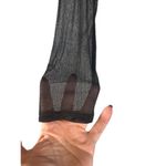 Kenneth Cole  Silk Deep V-Neck Long Sleeve Fitted Top Sheer Blouse Black Women M Photo 2