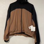 Beyond Yoga  Women’s XL Colorblock Windbreaker Jacket | Brown Black Zip Up Athlet Photo 0