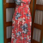 Bellamie Floral Coral Maxi Dress with pockets! Photo 0