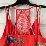 Skies Are Blue Orange Floral Claudel Crochet Back Top - Size Medium Photo 4