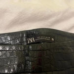 ZARA size small black faux crocodile leather animal print pants Photo 2
