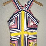 Laundry by Shelli Segal Summer Dress Artsy Halter Brunch Shower Preppy Size 4 Photo 2