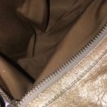 Chloé CHLOE Eclipse Logo Embellished Gold Distressed Tote Bag Exterior Zippers Photo 12