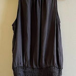 Lulus Dark Brown Tank Blouse Romantic Top Womens Size S Key Hole Back Ruched Photo 0