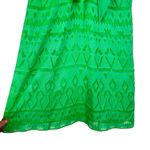 Alice + Olivia ALICE‎ + OLIVIA Roe Tie-Front Flare Dress Green Keyhole Mini Geometric Silk Sm 4 Photo 4