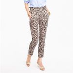 J.Crew  Ruffle Waist Leopard Print Linen Pants in Ivory Size 2 Photo 12