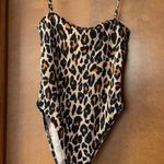 Boohoo SLINKY LEOPARD PRINT SQUARE NECK HIGH RISE BODYSUIT Photo 2