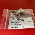 Bomb Party RBP5270 “Stay Flirty” Aqua Blue CZ on Rhodium Plating Size 8 Ring NWT Photo 4