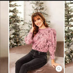 Free People NEW  No Ordinary Jacquard Pink Floral Cropped Sweater Size Medium Photo 4