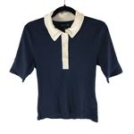 J.Crew  Premium Rib Short-Sleeve Polo Shirt Navy Blue M Photo 2