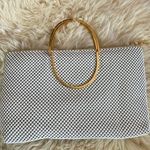 Vintage 70s/80s bubble chainmail clutch tote convertible gold white metal bag Photo 0