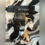 Ali Miles size Small zebra print button up in front lace up back long sl… Black Photo 4