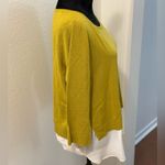 7th Avenue Design Studio Green Long Sleeve Sweater w/ Faux Blouse Bottom Size XL Photo 1