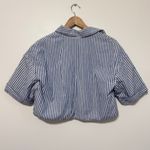 ZARA  Oversized Striped Button Down Crop Shirt Top Size Small Blogger Fave Photo 6