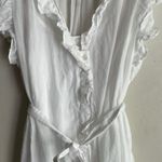 frame denim FRAME Lauren Ruffle Dress in White Photo 6