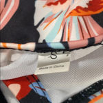 Women’s Blue Orange Padded Bra Style Floral Ruffle Swim Bikini Top Sz S Photo 4