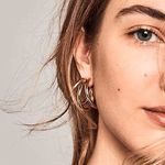 Trendy Simple 3hoop In One Gold Photo 1