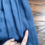 Kate Spade  • Belted Satin Midi Dress ruffle trim short sleeve Antique Blue Photo 9