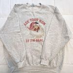 Gray Santa Graphic Sweatshirt “Ask Your Mom If I’m Real” Size 3XLarge. NWOT Photo 0