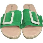 Eric Michael New‎  Green Suede Leather Buckle Slide Sandals Flats 41 / 10-10.5 Photo 3