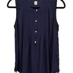 Gap Size Small Sleeveless Pintuck Navy Blue Flowy Blouse Photo 1