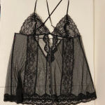 EUC | Women’s lace lingerie top — under bust 34.5” Black Size L Photo 3