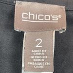 Chico's  Womens Jacket Top Sz 2 US Large Gray Faux Suede Mature Career Dark Preppy Photo 5