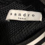 Sandro Paris Black Mesh Panel Knee Length Dress Photo 5