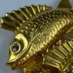 Premier Designs Womens Three Fish Brooch Fins Rhinestone Eyes Textured Details Photo 10