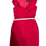 Tadashi Shoji Tadashi Collection Berry Raspberry Flutter Bandage Sweetheart Neck Size M Photo 8