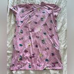 Women’s Coffee Barista Print Moo Moo Night Gown size S/M Pink Photo 0